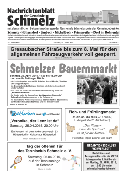 Ausgabe 17/2015 - Gemeinde Schmelz