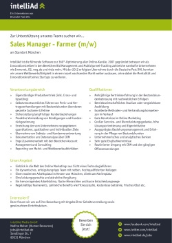 Sales Manager - Farmer (m/w)