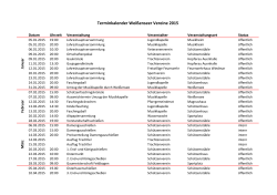 Terminkalender Weißenseer Vereine 2015