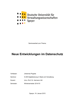 Neue Entwicklungen im Datenschutz
