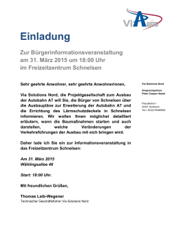 Einladung Schnelsen - Gemeinde Henstedt