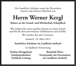 Herrn Werner Kergl