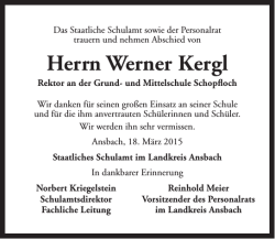 Herrn Werner Kergl