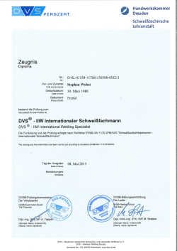 Diplom Internationaler Schwei&szlig;fachmann