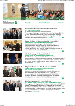 IKV-Newsletter 2015 - Institut f&uuml;r Kunststoffverarbeitung