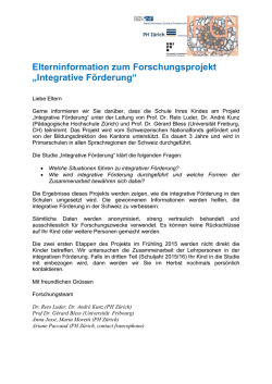 Integrative F&ouml;rderung - Primarschule Ellikon