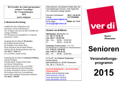 Jahresprogramm 2015 Senioren