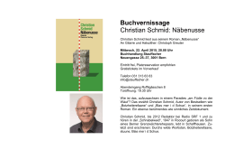 Buchvernissage Christian Schmid: Näbenusse