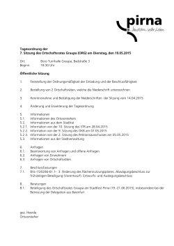Tagesordnung der 7. Sitzung des Ortschaftsrates Graupa