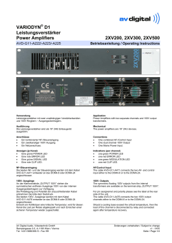 VARIODYN® D1 Leistungsverstärker Power Amplifiers 2XV200
