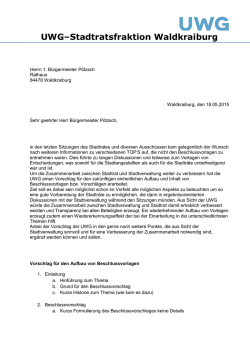 Die UWG-Arbeitskreise