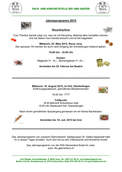 Jahresprogramm 2015