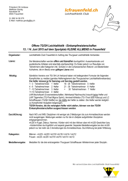 Ausschreibung - LC Frauenfeld