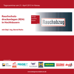 Rauchschutz- druckanlagen (RDA) in Hochhäusern