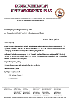 Jahreshauptversammlung 2015