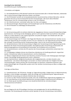 Vorschlag für den 18.05.2015 Geschäftsordnung