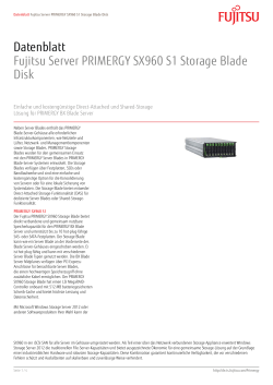 Datenblatt Fujitsu Server PRIMERGY SX960 S1 Storage Blade Disk