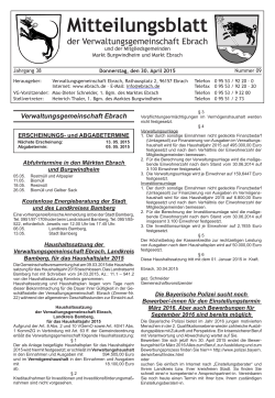 Mitteilungsblatt - Verwaltungsgemeinschaft Ebrach