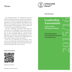 Leadership Assessment - Weiterbildung an der Universität Zürich