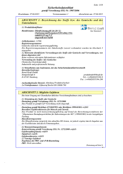 Sicherheitsdatenblatt - Sicherheitsdatenblätter Bernd Kraft