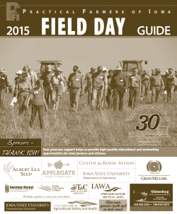 2015 Field Day Guide - Iowa Agricultural Water Alliance