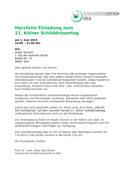 Herzliche Einladung zum 11. Kölner Schilddrüsentag