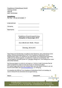 Per Fax: +43 (0) 5418 5622 17 Unternehmen