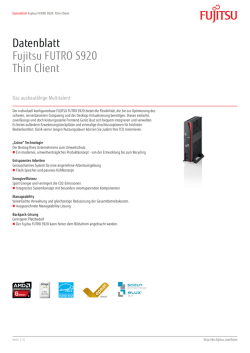 Datenblatt Fujitsu FUTRO S920 Thin Client