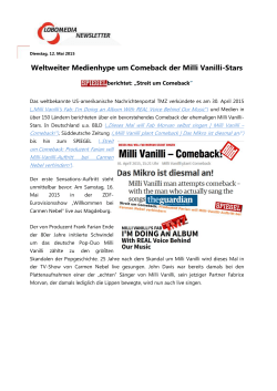 Weltweiter Medienhype um Comeback der Milli Vanilli