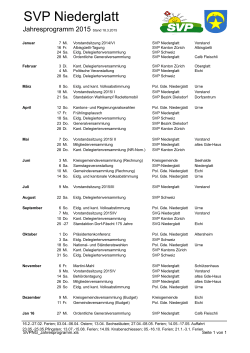 Jahresplan 2015 der SVP Niederglatt