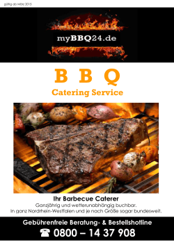 BBQ-Prospekt zum - bei unserem Barbecue Cateringservice