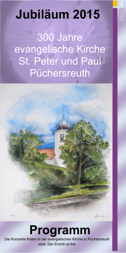 Programm zum 300 Jahre Jubiläum der evangelischen Kirche St