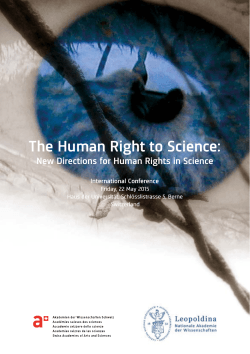 The Human Right to Science: - Akademien der Wissenschaften