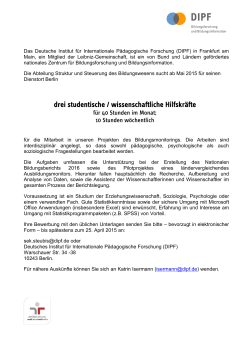 Stellenangebot  - Deutsches Institut für Internationale