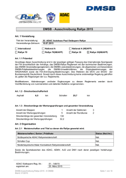 DMSB - Ausschreibung Rallye 2015 - Schotter-Cup