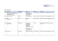 SRO Tutorial Dates 2015 - bei der Schweizerischen Gesellschaft