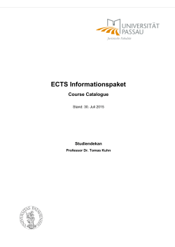 ECTS-Informationsbrosch&uuml;re - Juristische Fakult&auml;t