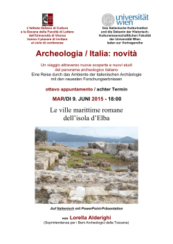Archeologia / Italia: novità - Institut für Klassische Archäologie