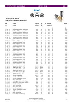JAGDSCHROTPATRONEN CARTOUCHES DE
