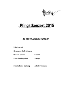 Programm Pfingstkonzert - in Gesangverein Dattingen