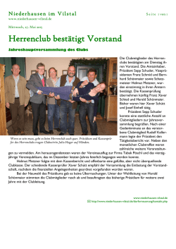 Herrenclub best&auml;tigt Vorstand