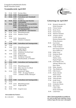 Terminplan April/Mai - EmK Neuschoo/Aurich