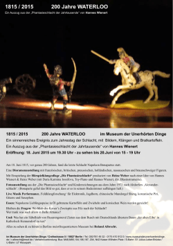1815 / 2015 200 Jahre WATERLOO