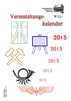 Heft 1/15 Jahresprogramm 2015