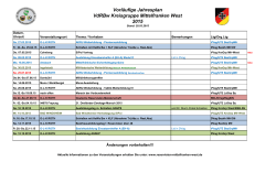 Vorläufige Jahresplan VdRBw Kreisgruppe Mittelfranken West 2015