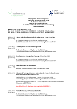 Grundlagen der Messewirtschaft