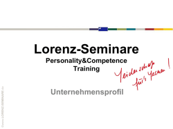 Das Unternehmen - Lorenz - Seminare, Personality & Competence
