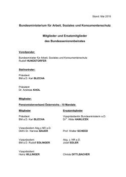 Mitgliederverzeichnis Bundesenionrenbeirat Mai 2015