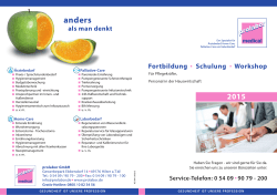 Schulungen 2015 für Pflegekräfte und Personal in
