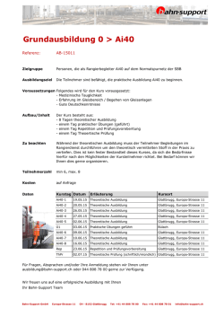 Grundausbildung 0 > Ai40 - Bahn